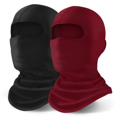 YESLIFE 2 Pieces Balaclava Ski Mask for Men and Women, Summer Face Mask for Motorcycle Helmets, Dirt Bike Accessories Neck Gaiter, Bandanas (Red+Black)