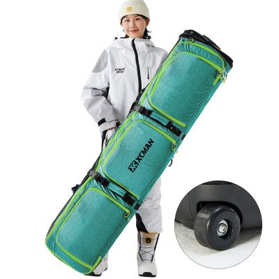 XCMAN Padded Snowboard Bag with Wheels,Adjustable Length 63-75In,Padded Bag for Air Traveling,Loading Capacity 100L