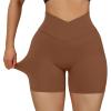 Waist Waisted Shorts Butt V Shorts High Workout Cross Women Lifting Biker Yoga Shorts Yoga Shorts Women Sexy (Coffee, M) view 1
