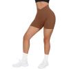 Waist Waisted Shorts Butt V Shorts High Workout Cross Women Lifting Biker Yoga Shorts Yoga Shorts Women Sexy (Coffee, M) view 3