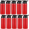 CHENGU 10 Pieces Water Bottle Bulk 20 oz Aluminum Reusable Bottles Lightweight Snap Lid Water Cups Easy Carry Leak Proof Travel Tumbler for Gym Sports Camping Hiking Fishing (Red) view 1