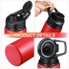 CHENGU 10 Pieces Water Bottle Bulk 20 oz Aluminum Reusable Bottles Lightweight Snap Lid Water Cups Easy Carry Leak Proof Travel Tumbler for Gym Sports Camping Hiking Fishing (Red) view 3