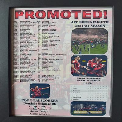 AFC Bournemouth 2022 Championship runners-up - framed print