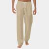 QWENTMTNTY Baggy Pants for Men Linen Cotton Casual Loose Hippie Boho Yoga Summer Solid Color Drawstring Stretch Harem Pants view 2