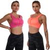 ANUFER Womens Plus Size 2 Pack High Impact Sports Bra - Zip Front - Wirefree and Removable Pads - Racerback Yoga Sports Tank Top Fuchsia + Orange XL view 1