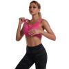 ANUFER Womens Plus Size 2 Pack High Impact Sports Bra - Zip Front - Wirefree and Removable Pads - Racerback Yoga Sports Tank Top Fuchsia + Orange XL view 4