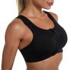 ANUFER Womens Plus Size 2 Pack High Impact Sports Bra - Zip Front - Wirefree and Removable Pads - Racerback Yoga Sports Tank Top Black + Black XXL view 1