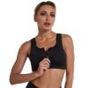 ANUFER Womens Plus Size 2 Pack High Impact Sports Bra - Zip Front - Wirefree and Removable Pads - Racerback Yoga Sports Tank Top Black + Black XXL view 2