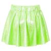 Aislor Girl's Metallic Flared Skater Skort Ballet Dance Athletic Mini Skirt Latin Ballroom Performance Scooter Skirt Fluorescent Green 13-14 Years view 2