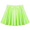 Aislor Girl's Metallic Flared Skater Skort Ballet Dance Athletic Mini Skirt Latin Ballroom Performance Scooter Skirt Fluorescent Green 13-14 Years view 3