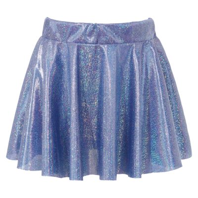 Aislor Girl's Metallic Flared Skater Skort Ballet Dance Athletic Mini Skirt Latin Ballroom Performance Scooter Skirt Royal Blue 6-8 Years