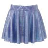 Aislor Girl's Metallic Flared Skater Skort Ballet Dance Athletic Mini Skirt Latin Ballroom Performance Scooter Skirt Royal Blue 6-8 Years view 1