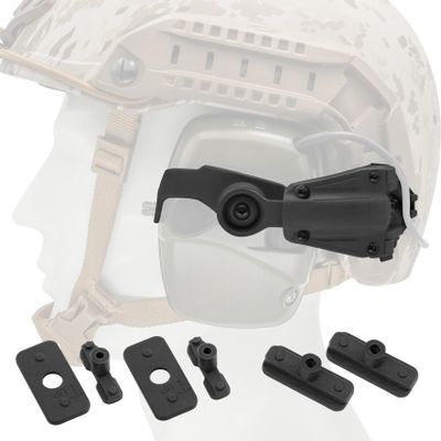 Tactical Helmet ARC Rail Adapter for Tactical Electronic Shooting Earmuffs, Compatible with Howard Leight Impact Sport Product Model R - 01526 Headphones (BK)