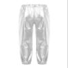 Daenrui Kids Girls Boys Metallic Shiny Jazz Hip Hop Street Dance Pants Harem Pants Athletic Leggings Dancewear Metallic 10 Years view 3