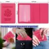 Passport Holder 2Pcs, Passport Cover Wallet Case for Women Men Family, Passports Book Holders Travel Must Haves Cruise Ship Essentials (Black & Rose Red) view 2