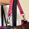 Leather Replacement Top Handle in Fuchsia Compatible with NeoNoe and Designer Bags,  Wide Leather Short Handle and U-Shaped Leather Strap view 2