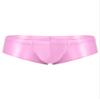 Linjinx Men's Oily Glossy Cheeky 1/2 Back Coverage Bulge Boxers Enhancing Pouch Skimpy Underwear Pink X-Large view 1