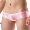 Linjinx Men's Oily Glossy Cheeky 1/2 Back Coverage Bulge Boxers Enhancing Pouch Skimpy Underwear Pink X-Large view 2