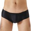 Linjinx Men's Oily Glossy Cheeky 1/2 Back Coverage Bulge Boxers Enhancing Pouch Skimpy Underwear Black XX-Large view 2