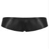 Linjinx Men's Oily Glossy Cheeky 1/2 Back Coverage Bulge Boxers Enhancing Pouch Skimpy Underwear Black XX-Large view 4
