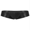 Linjinx Men's Oily Glossy Cheeky 1/2 Back Coverage Bulge Boxers Enhancing Pouch Skimpy Underwear Black Medium view 1