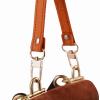 Leather Replacement Top Handle in Orange Compatible with NeoNoe and Designer Bags,  Wide Leather Short Handle and U-Shaped Leather Strap view 3