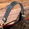Leather Replacement Top Handle in Black Compatible with NeoNoe and Designer Bags,  Wide Leather Short Handle and U-Shaped Leather Strap view 2