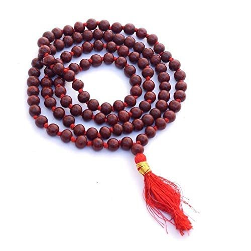 54+1 Beads Lal Chandan Jaap Mala Bead Size- 8MM/ Red Sandalwood/Pooja Decore By Tradebulk