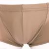 Linjinx Men's Oily Glossy Cheeky 1/2 Back Coverage Bulge Boxers Enhancing Pouch Skimpy Underwear Coffee XX-Large view 3