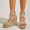 ZBYY Wedge Sandals for Women Wide Width Slingback Platform Open Toes Summer Cross Ankle Strap Espadrille Wedge Sandals view 2