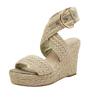 ZBYY Wedge Sandals for Women Wide Width Slingback Platform Open Toes Summer Cross Ankle Strap Espadrille Wedge Sandals view 4