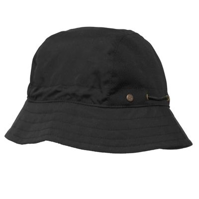 BUILTCOOL Adult Mesh Panel Bucket Cap Boonie Hat for Fishing, Camping, and Kayaking - Small/Medium, Black