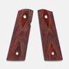 Fusion Firearms 1911 Officer Grips, Red Cocobolo, Double Diamond Checkered, Mag-Well Bottom view 1