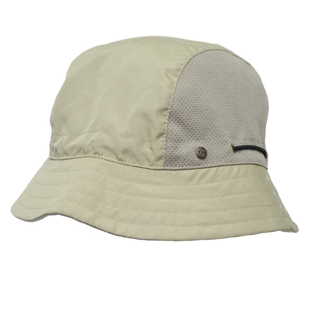 BUILTCOOL Adult Mesh Panel Bucket Cap Boonie Hat for Fishing, Camping, and Kayaking - Small/Medium, Khaki