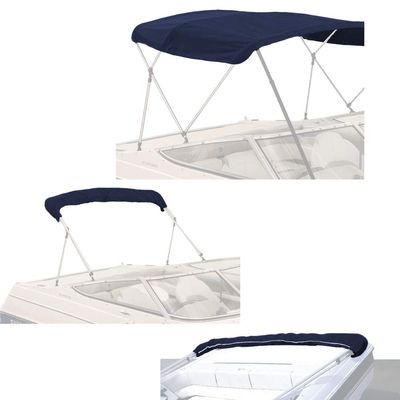SavvyCraft 4 Bow Bimini Top Replacement Cover 10 Feet Long, Durable Marine Grade Canvas Sun Shade Boat Canopy, Easy Install Zipper Sleeves, 4 Bow 120 inches Long, 91-96 inches Wide, Navy Color