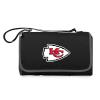PICNIC TIME NFL Kansas City Chiefs Blanket Tote Outdoor Picnic Blanket - Beach Blanket - Camping Blanket, (Black with Black Exterior) view 1