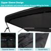 SavvyCraft 4 Bow Bimini Top Replacement Cover 10 Feet Long, Durable Marine Grade Canvas Sun Shade Boat Canopy, Easy Install Zipper Sleeves, 4 Bow 120 inches Long, 91-96 inches Wide, Black Color view 3