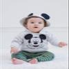 Disney Mickey Mouse Newborn Baby Boy or Girl 3 Piece Outfit Set: Pants Hoodie Bodysuit Grey/White Newborn view 2