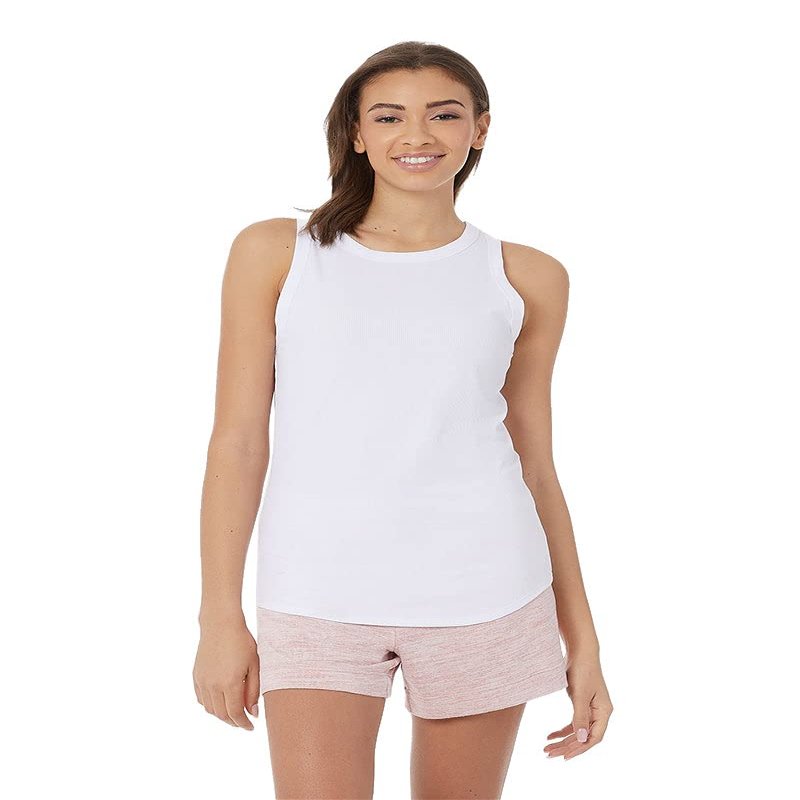 32 Degrees Cool Women's Soft Rib High Neck Comfort Everyday Tank, White, XX-Large