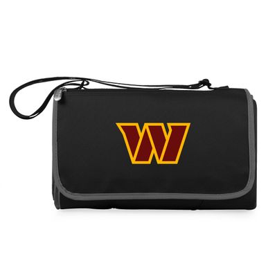 PICNIC TIME NFL Washington Commanders Blanket Tote Outdoor Picnic Blanket - Beach Blanket - Camping Blanket, (Black with Black Exterior)