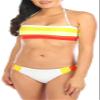 Cyn & Luca Women's Standard Colorblock Scoop Bottom, Sunshine, Extra Large view 3