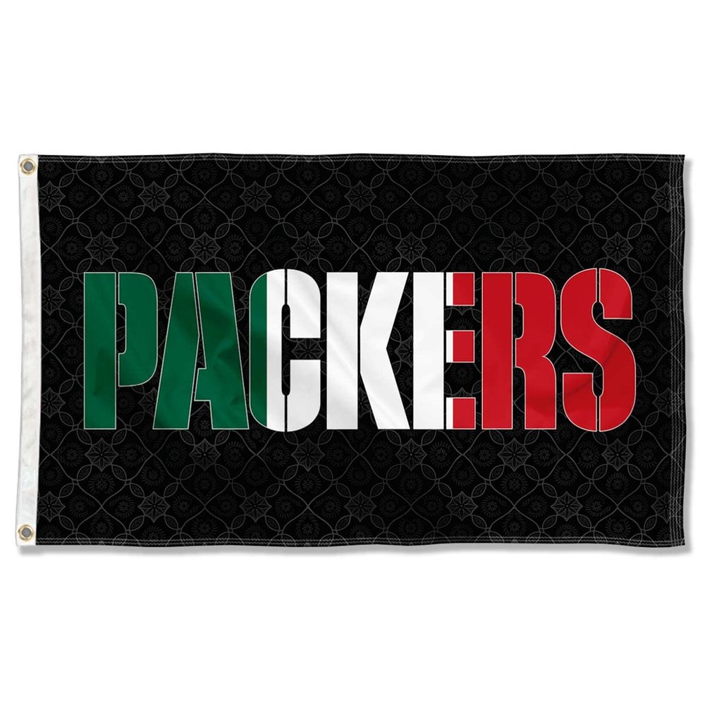 Green Bay Packers Mexico Mexican Colors Flag Outdoor Indoor 3x5 Foot Banner