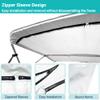 SavvyCraft 4 Bow Bimini Top Replacement Cover 10 Feet Long, Durable Marine Grade Canvas Sun Shade Boat Canopy, Easy Install Zipper Sleeves, 4 Bow 120 inches Long, 91-96 inches Wide, White Color view 3