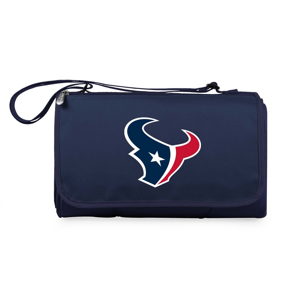 PICNIC TIME NFL Houston Texans Blanket Tote Outdoor Picnic Blanket - Beach Blanket - Camping Blanket, (Navy Blue with Black Flap)