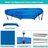 SavvyCraft 4 Bow Bimini Top Replacement Cover 10 Feet Long, Durable Marine Grade Canvas Sun Shade Boat Canopy, Easy Install Zipper Sleeves, 4 Bow 120 inches Long, 97-103 inches Wide, Blue Color view 2