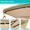 SavvyCraft 4 Bow Bimini Top Replacement Cover 10 Feet Long, Durable Marine Grade Canvas Sun Shade Boat Canopy, Easy Install Zipper Sleeves, 4 Bow 120 inches Long, 91-96 inches Wide, Beige Color view 3