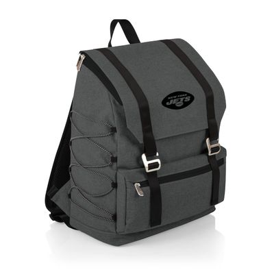 Picnic TIME NFL New York Jets OTG Traverse Backpack Cooler - Soft Cooler Backpack - Hiking Backpack, (Heathered Gray)