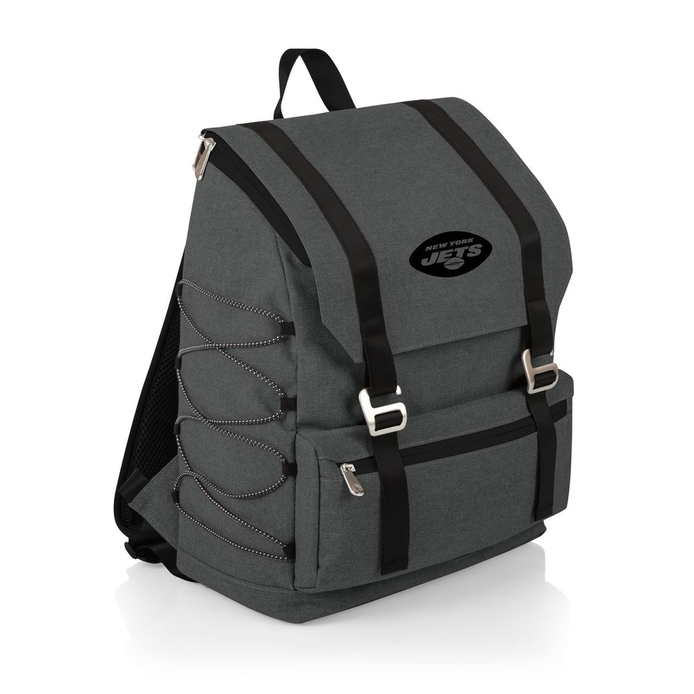 Picnic TIME NFL New York Jets OTG Traverse Backpack Cooler - Soft Cooler Backpack - Hiking Backpack, (Heathered Gray)