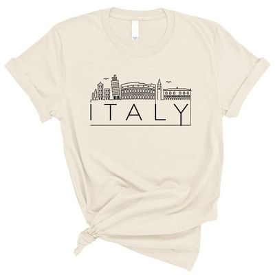 TeesAndTankYou Skyline Italy Shirt Unisex 3X-Large Natural