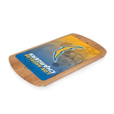 PICNIC TIME NFL Los Angeles Chargers Billboard Glass Top Serving Tray, (Parawood)